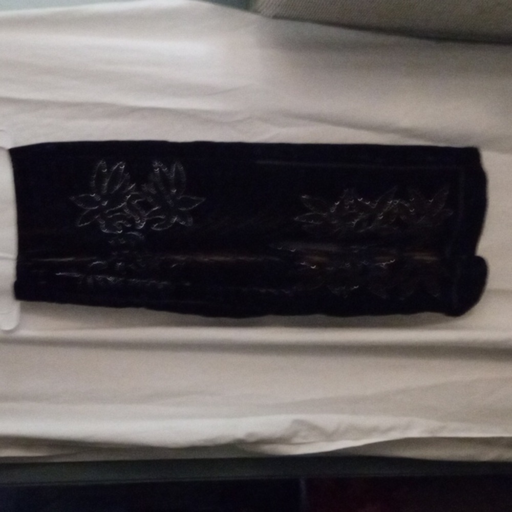 Black scarf with sheer inserts